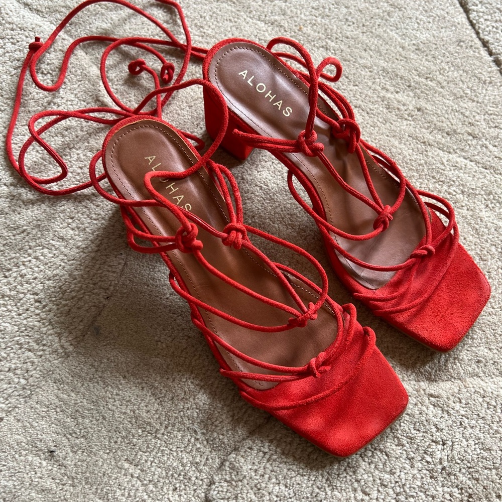 Alohas Women's Red Strappy Sandals